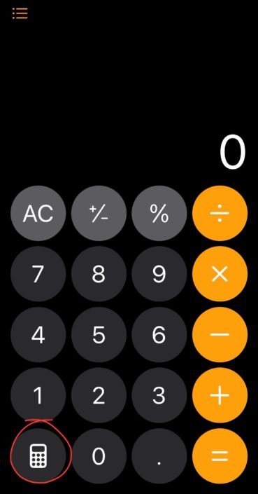 screenshot of the calculator app
