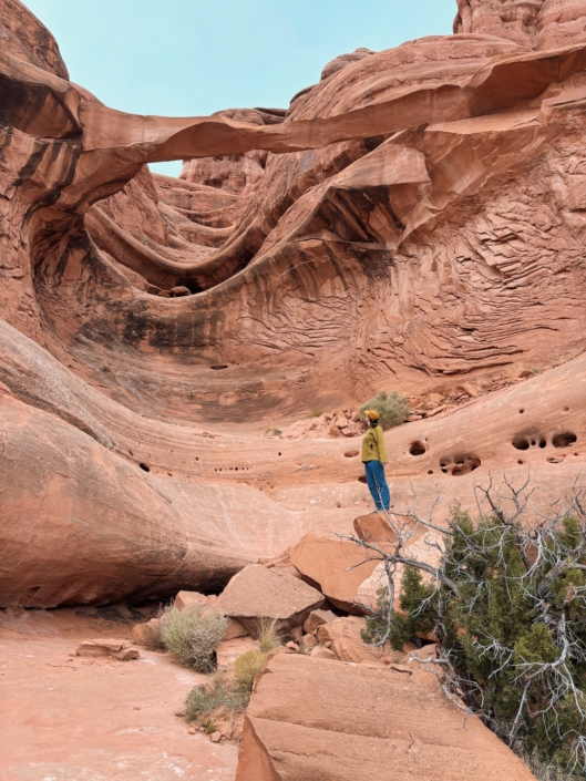 hiking arches in winter ring arch trail is perfect for hiking in arches national park