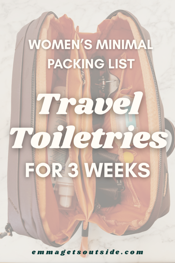 travel toiletries for 3 weeks