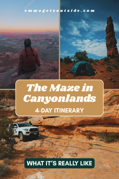 pinterest pin collage of the maze in canyonlands