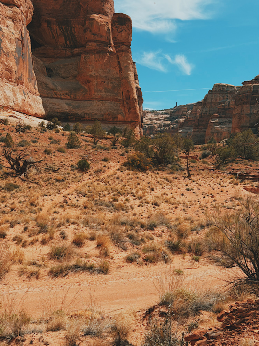 chimney rock from the harvest loop trail in the maze