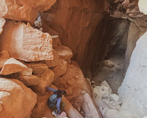 Goblin’s Lair cave in Goblin Valley State Park Utah hiking destination