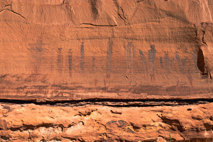 the harvest scene pictograph panel in the canyonlands maze district