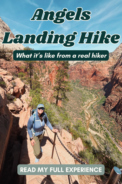 pinterest pin of angels landing hiking guide