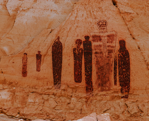 Holy Ghost panel at the Great Gallery pictograph site in Horseshoe Canyon Utah