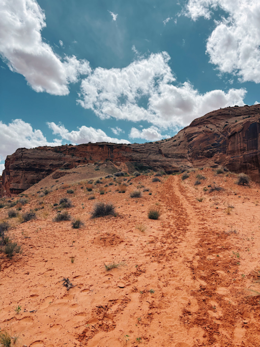 Steep sandy hill hikers must climb to exit Horseshoe Canyon in Canyonlands National Park