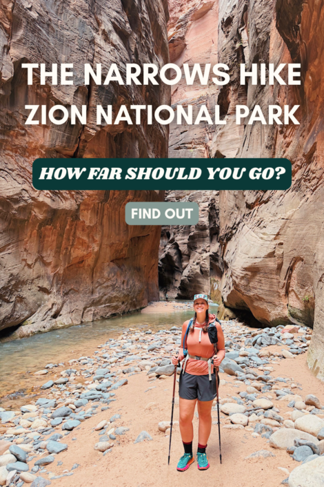 pinterest pin of the narrows hike in zion national park