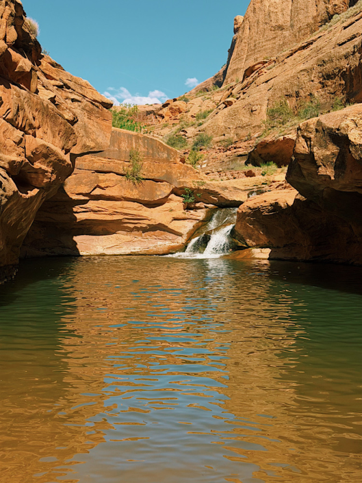 Mill Creek waterfall and swimming hole near Moab, Utah.