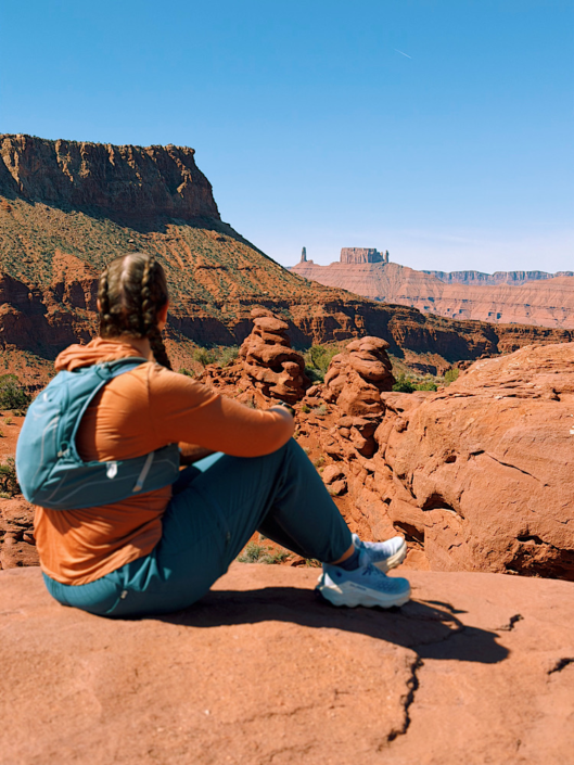 Looking toward Castle Valley from the Fisher Towers Trail overlook near Moab