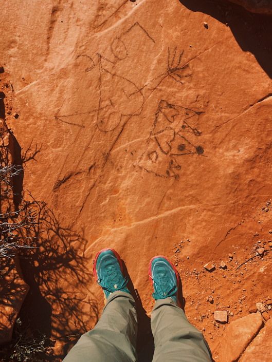 graffiti on one of the best hikes in moab