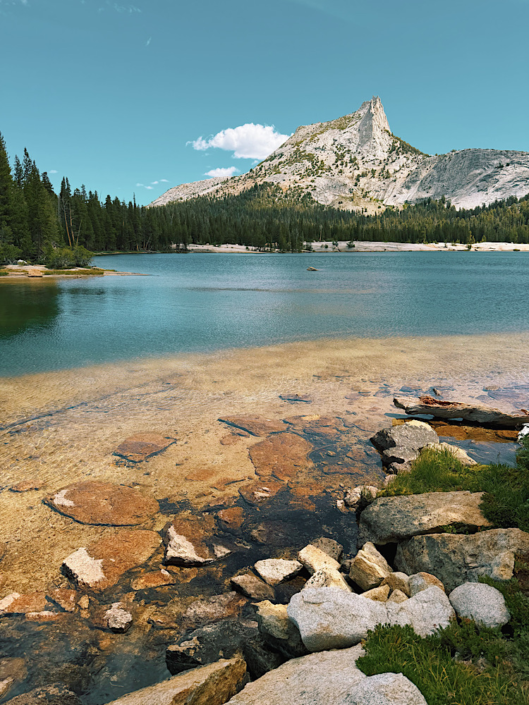 Lower Cathedral Lake with Cathedral Peak in Yosemite National Park