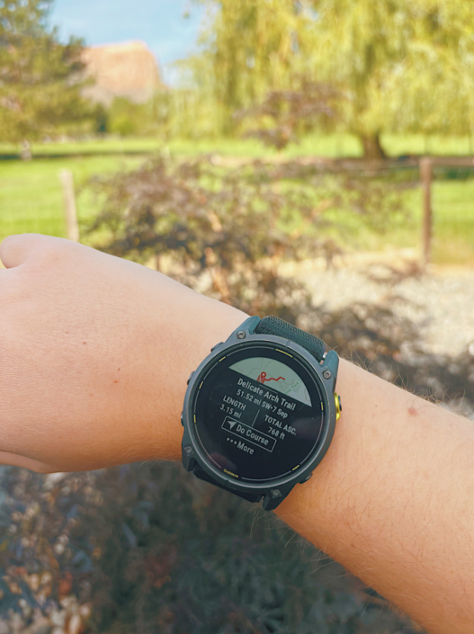 AllTrails hiking route displayed on a Garmin watch