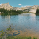 Lower Cathedral Lake and Cathedral Peak on the Cathedral Lakes hike in Yosemite