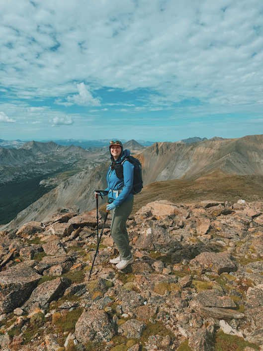 Wearing the Osprey Sirrus 24 on a 14er mountain hike in Colorado