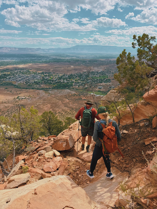 REI Flash 22 daypack on a family hike