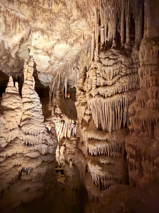 Stalactites and towering formations inside Lehman Caves on the Grand Palace Tour